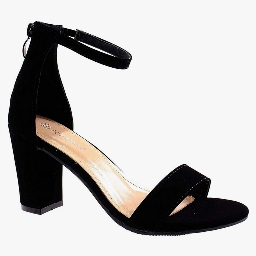 Women Stylish Heels Ankle Straps and Zipper Closure Open Toe